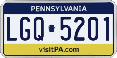PA license plate LGQ5201