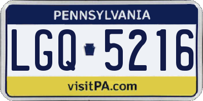 PA license plate LGQ5216
