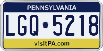 PA license plate LGQ5218