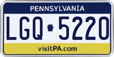 PA license plate LGQ5220