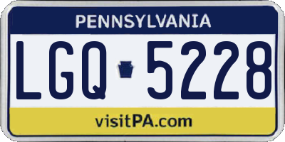 PA license plate LGQ5228