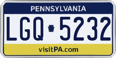 PA license plate LGQ5232