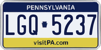 PA license plate LGQ5237