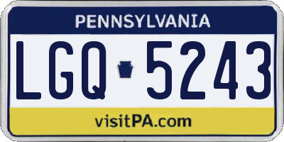 PA license plate LGQ5243