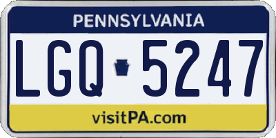 PA license plate LGQ5247