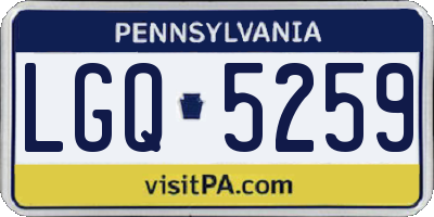 PA license plate LGQ5259