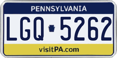 PA license plate LGQ5262