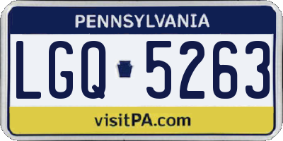 PA license plate LGQ5263