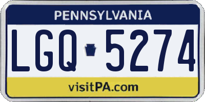 PA license plate LGQ5274