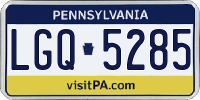 PA license plate LGQ5285