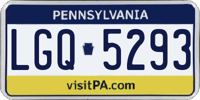 PA license plate LGQ5293