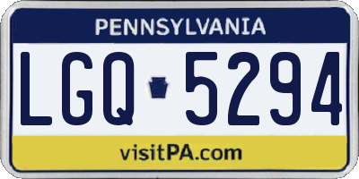 PA license plate LGQ5294