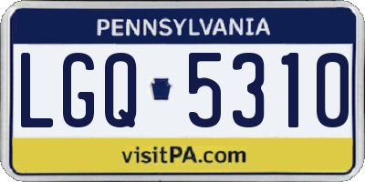PA license plate LGQ5310