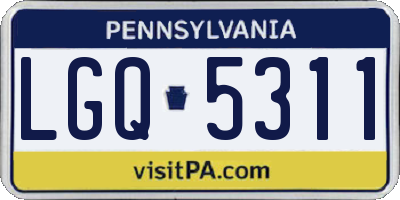 PA license plate LGQ5311