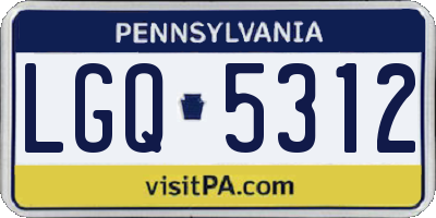 PA license plate LGQ5312