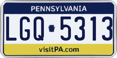 PA license plate LGQ5313