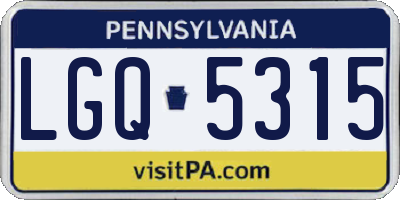 PA license plate LGQ5315