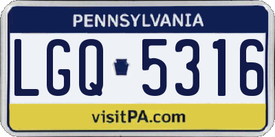 PA license plate LGQ5316