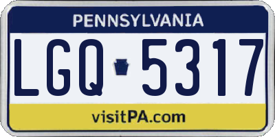PA license plate LGQ5317