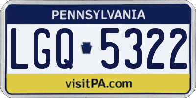 PA license plate LGQ5322