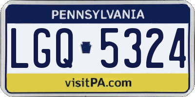 PA license plate LGQ5324