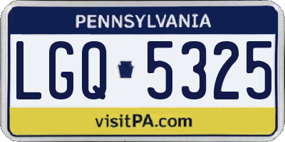 PA license plate LGQ5325