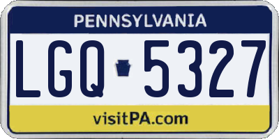 PA license plate LGQ5327