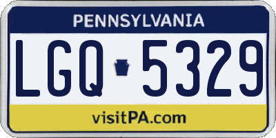 PA license plate LGQ5329