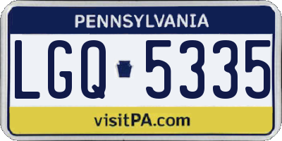 PA license plate LGQ5335