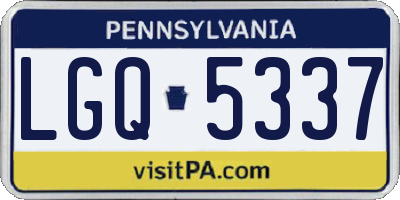 PA license plate LGQ5337