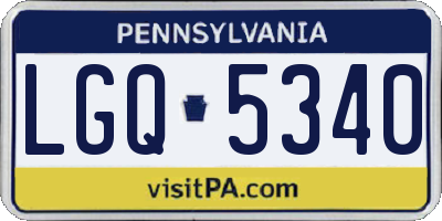 PA license plate LGQ5340