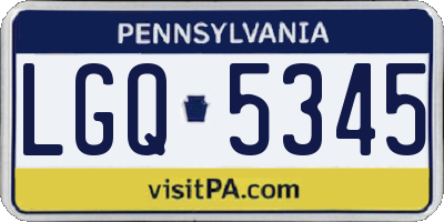 PA license plate LGQ5345