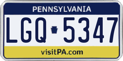 PA license plate LGQ5347