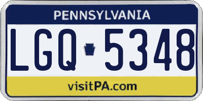 PA license plate LGQ5348
