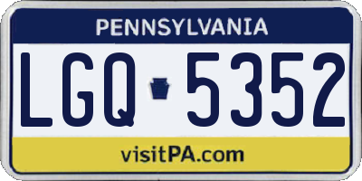 PA license plate LGQ5352