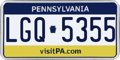 PA license plate LGQ5355