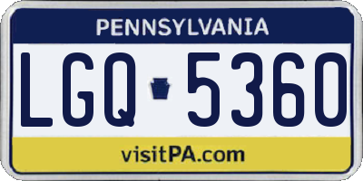 PA license plate LGQ5360