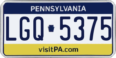 PA license plate LGQ5375