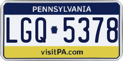 PA license plate LGQ5378