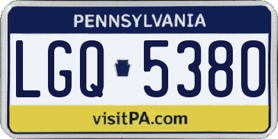 PA license plate LGQ5380