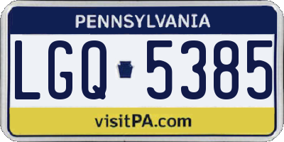 PA license plate LGQ5385