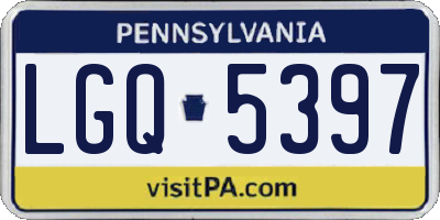 PA license plate LGQ5397