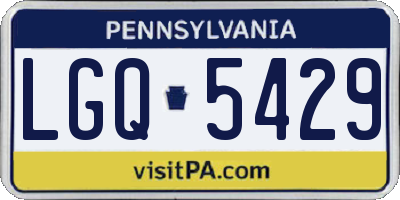 PA license plate LGQ5429