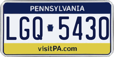 PA license plate LGQ5430