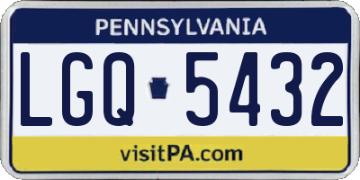 PA license plate LGQ5432