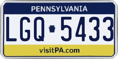 PA license plate LGQ5433
