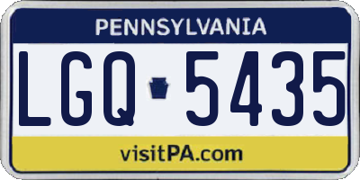 PA license plate LGQ5435