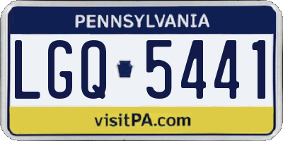 PA license plate LGQ5441