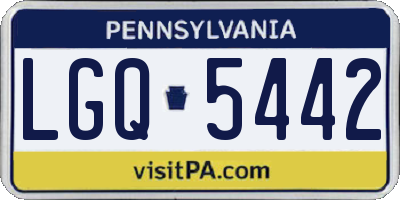 PA license plate LGQ5442