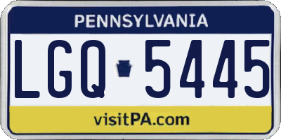 PA license plate LGQ5445